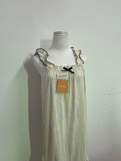 ELFGIRL French Romantic Pleated Camisole Nightgown - Infuse Tenderness and Elegance into Every Night