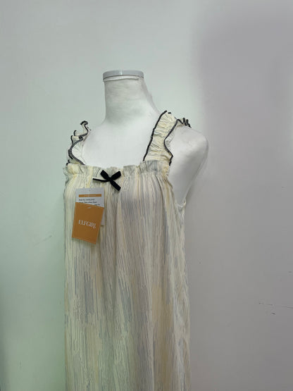 ELFGIRL French Romantic Pleated Camisole Nightgown - Infuse Tenderness and Elegance into Every Night