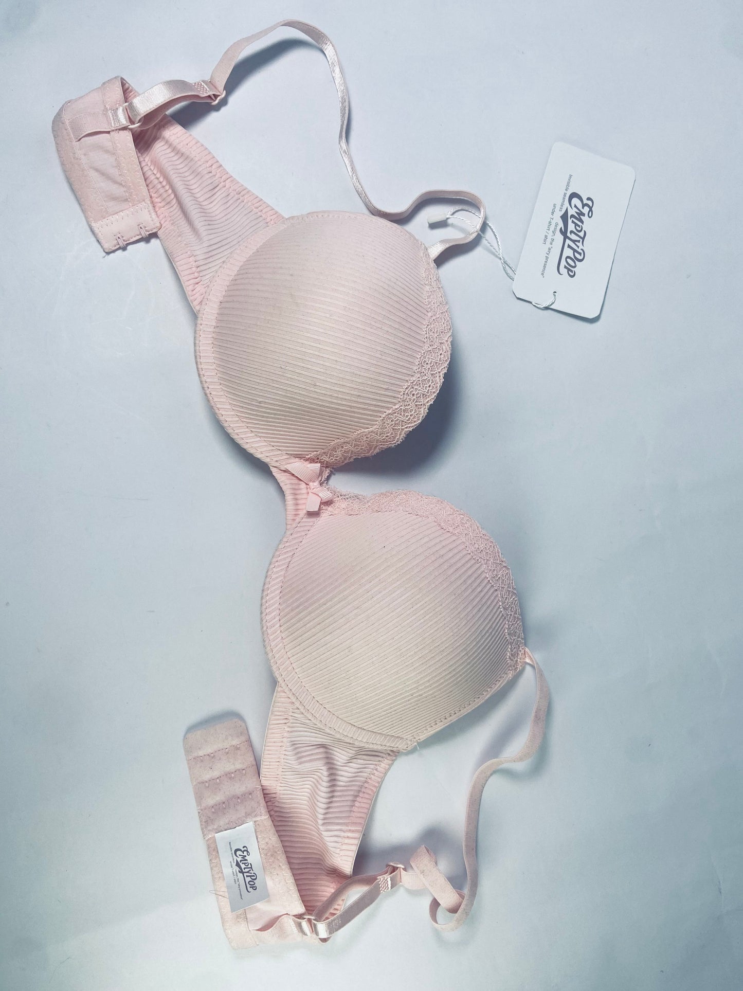 EMPTYPOP Bras Push Up Thick Padded Plunge Underwire T Shirt Lace Bra Lift Support for Women Add One Cup