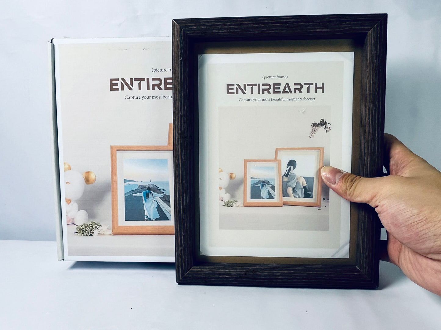 ENTIREARTH 4x6 Picture Frames, Tabletop or Wall Display Pictures 3.5x5 with Mat or 4x6 Without, Multi Photo Frames Collage