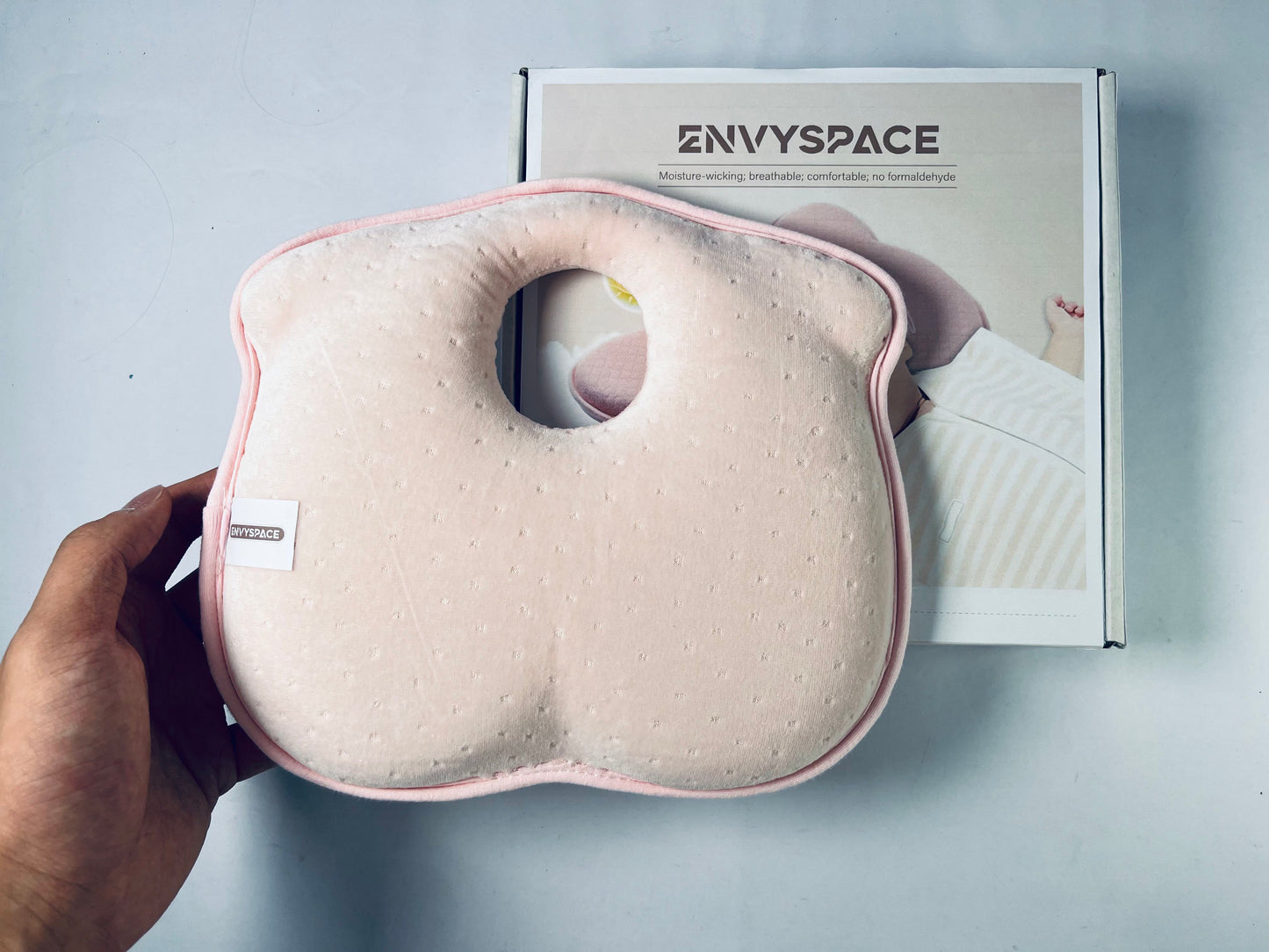 ENVYSPACE Soft and Breathable Baby Pillow with Memory Foam and Bear Design