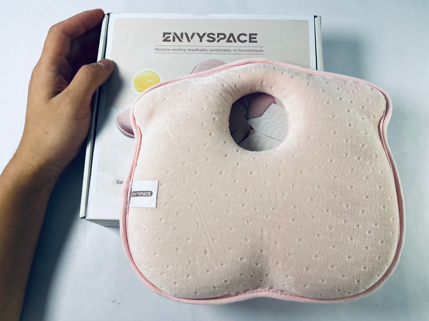 ENVYSPACE Soft and Breathable Baby Pillow with Memory Foam and Bear Design