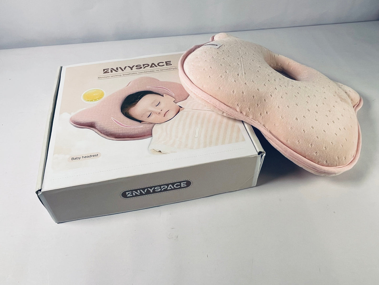 ENVYSPACE Soft and Breathable Baby Pillow with Memory Foam and Bear Design