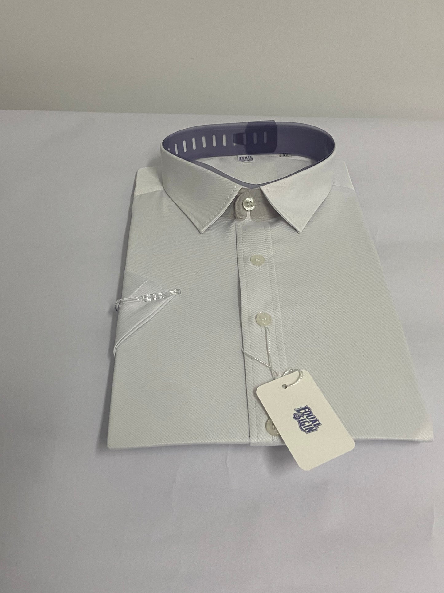 EQUAL SIGIN Mens Short Sleeve Dress Shirts Stretch Casual Button Down Shirts Solid Regular Fit Formal Shirt