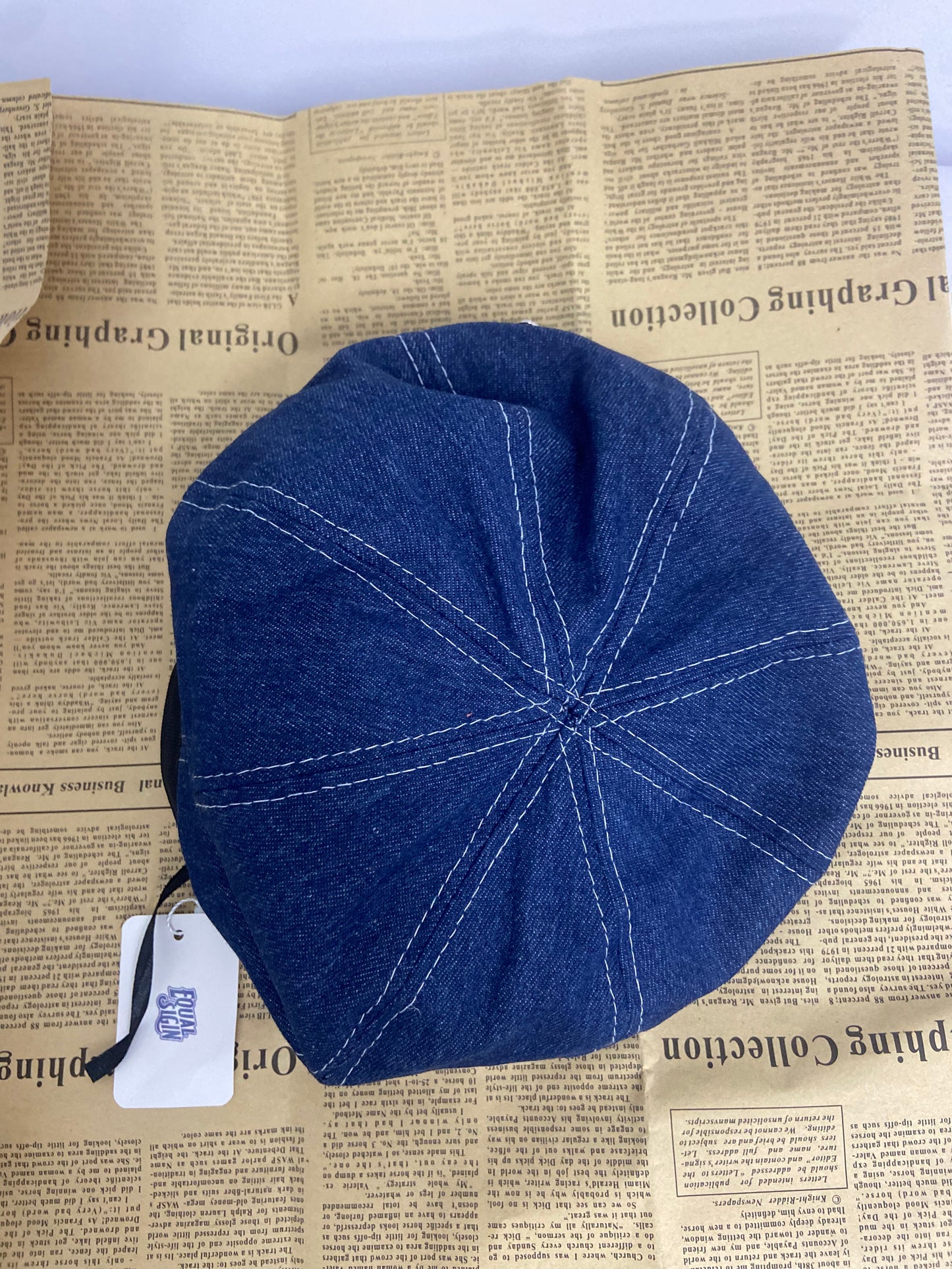 EQUAL SIGIN Denim Beret French Hat Flat Cap Sun Hat Casual Beanie Cap Casual Wear