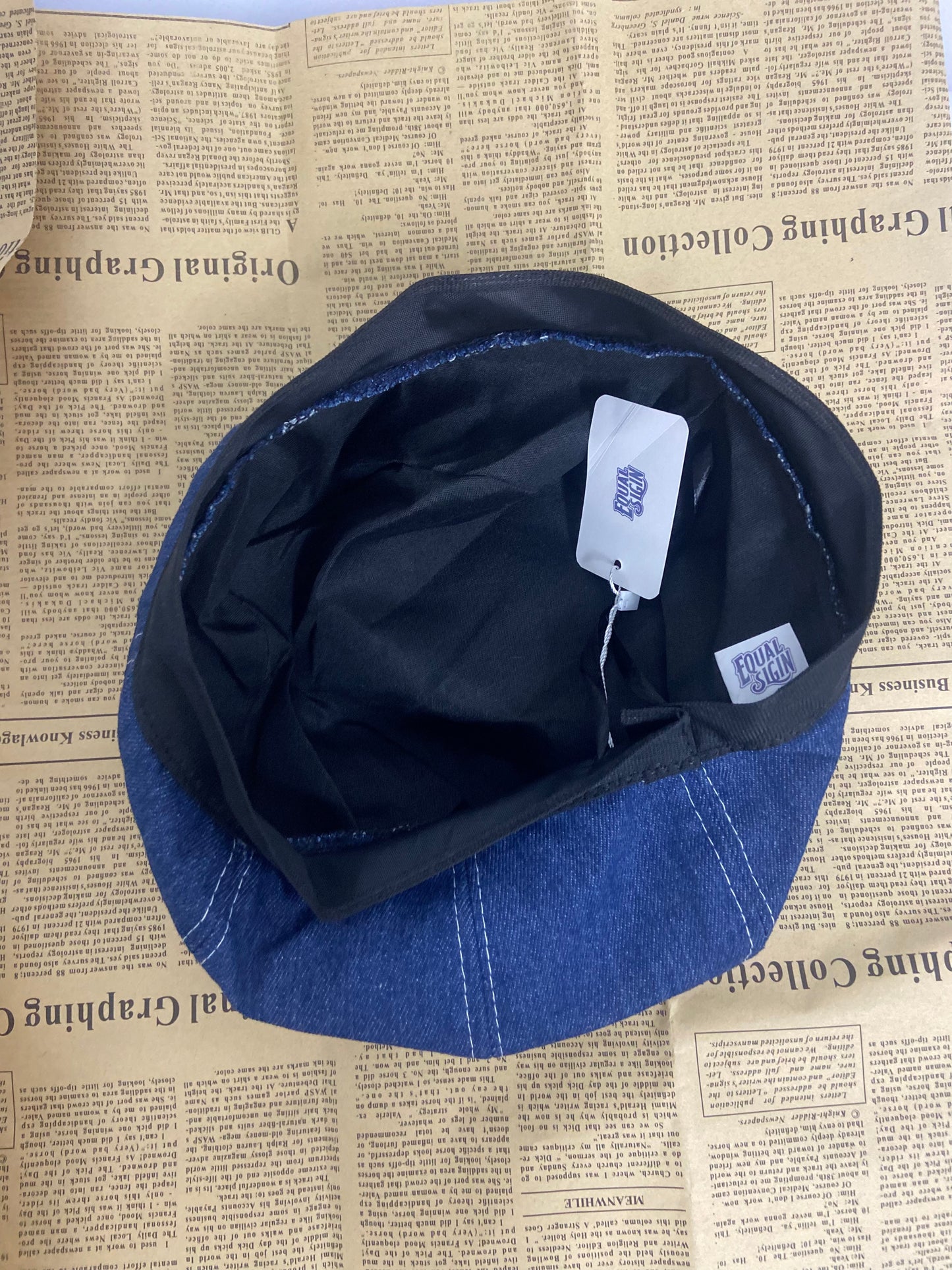 EQUAL SIGIN Denim Beret French Hat Flat Cap Sun Hat Casual Beanie Cap Casual Wear