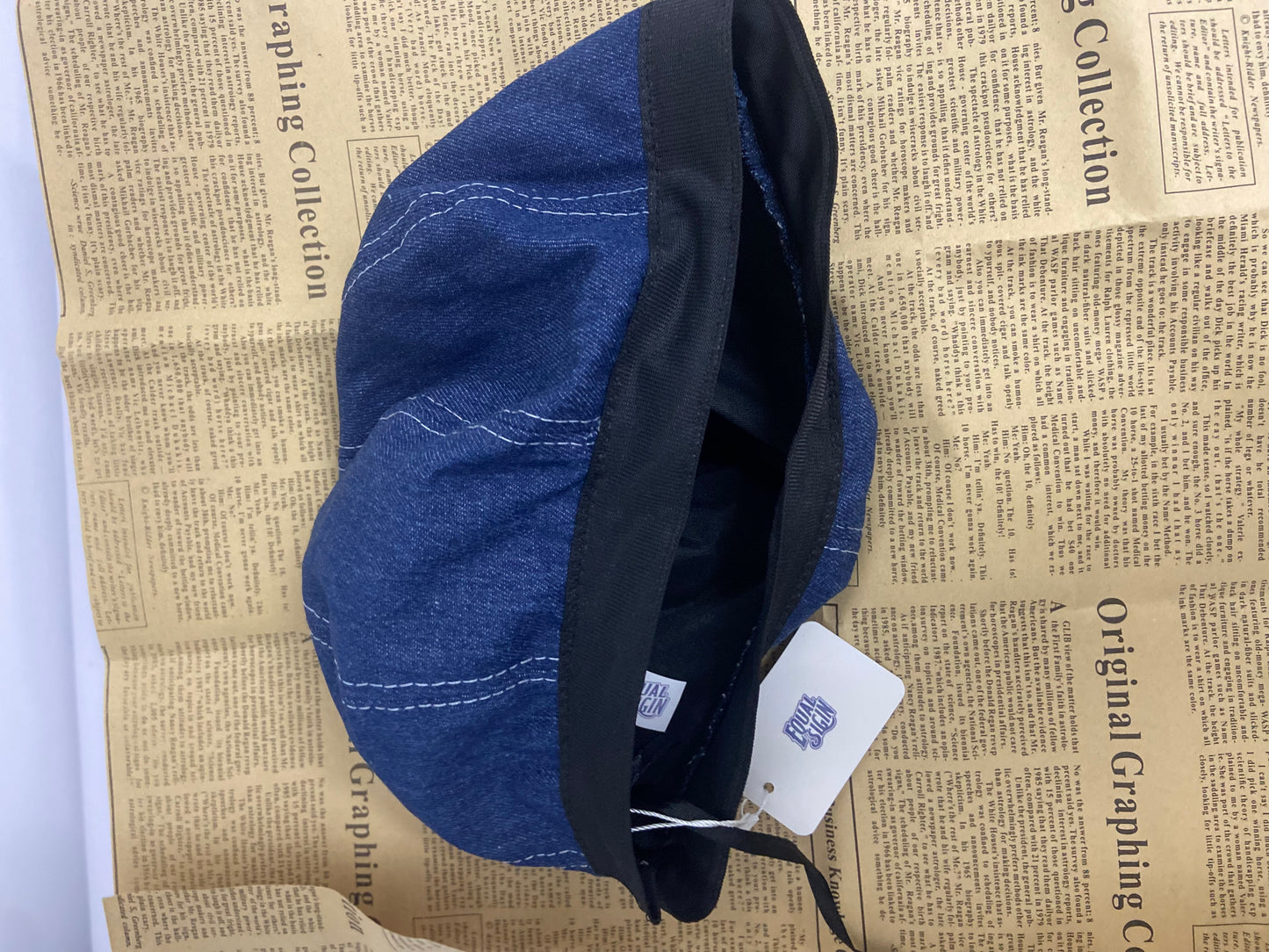 EQUAL SIGIN Denim Beret French Hat Flat Cap Sun Hat Casual Beanie Cap Casual Wear