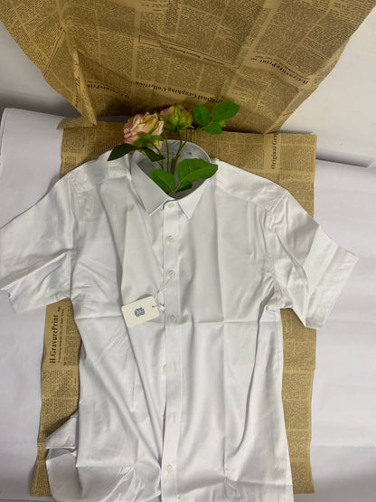 EQUAL SIGIN Mens Short Sleeve Dress Shirts Stretch Casual Button Down Shirts Solid Regular Fit Formal Shirt