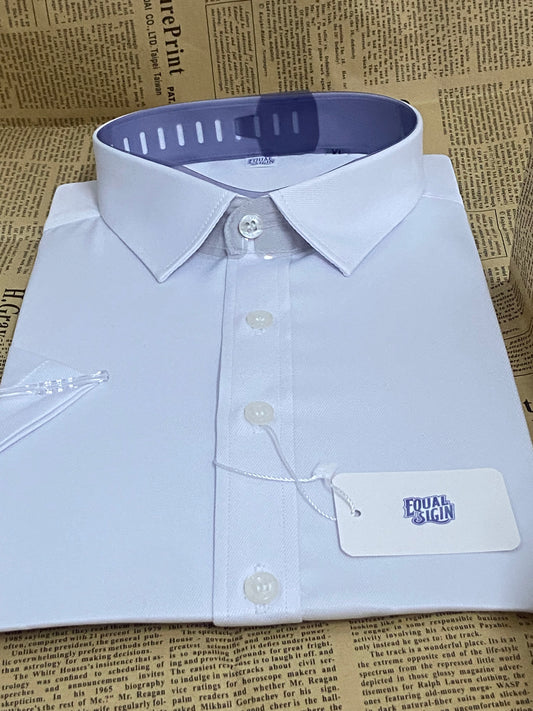 EQUAL SIGIN Mens Short Sleeve Dress Shirts Stretch Casual Button Down Shirts Solid Regular Fit Formal Shirt