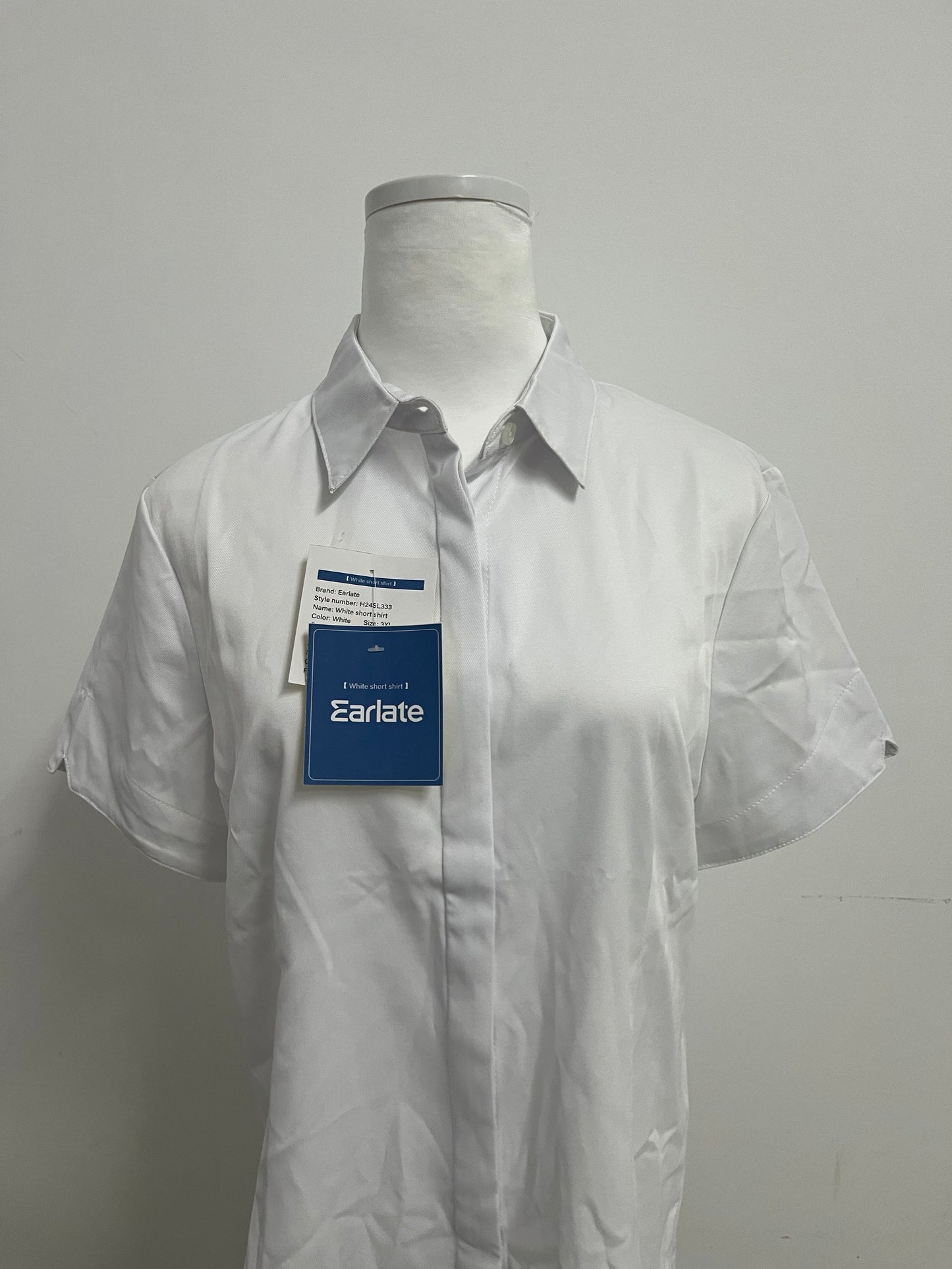 Earlate Office Work Blouse for Women: Short Sleeve Formal Shirt, Business Casual & Summer Breathable Top