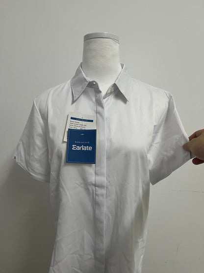 Earlate Office Work Blouse for Women: Short Sleeve Formal Shirt, Business Casual & Summer Breathable Top