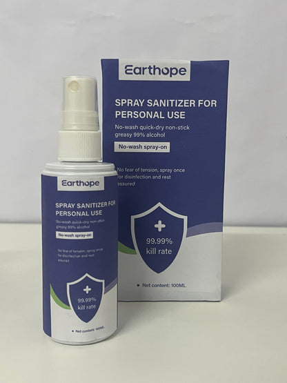 Earthope Personal Portable Sanitizer Spray 99% Alcohol Formula No-Wash Quick-Dry A Reliable Companion for Daily Protection