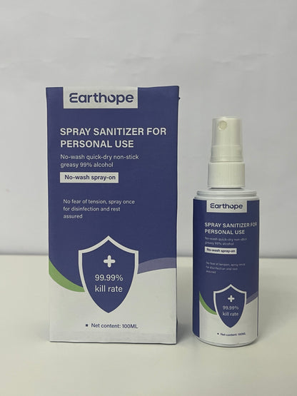 Earthope Personal Portable Sanitizer Spray 99% Alcohol Formula No-Wash Quick-Dry A Reliable Companion for Daily Protection