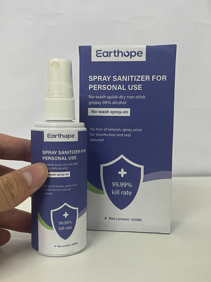 Earthope Personal Portable Sanitizer Spray 99% Alcohol Formula No-Wash Quick-Dry A Reliable Companion for Daily Protection