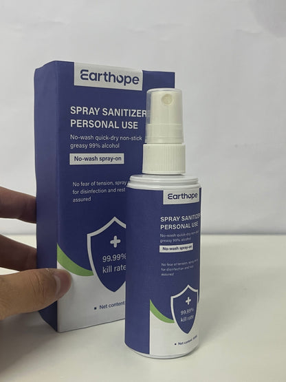 Earthope Personal Portable Sanitizer Spray 99% Alcohol Formula No-Wash Quick-Dry A Reliable Companion for Daily Protection