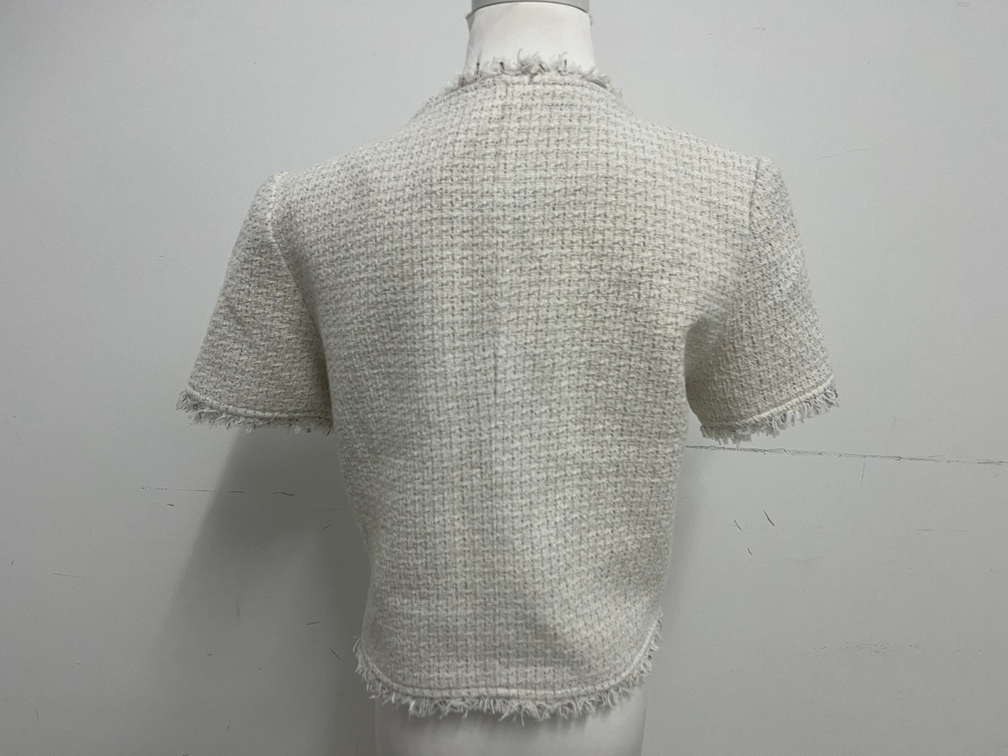 【Easelion Tweed Fringed Short-Sleeve Top】—— Elegant Textured Top for Chic Daily Styling