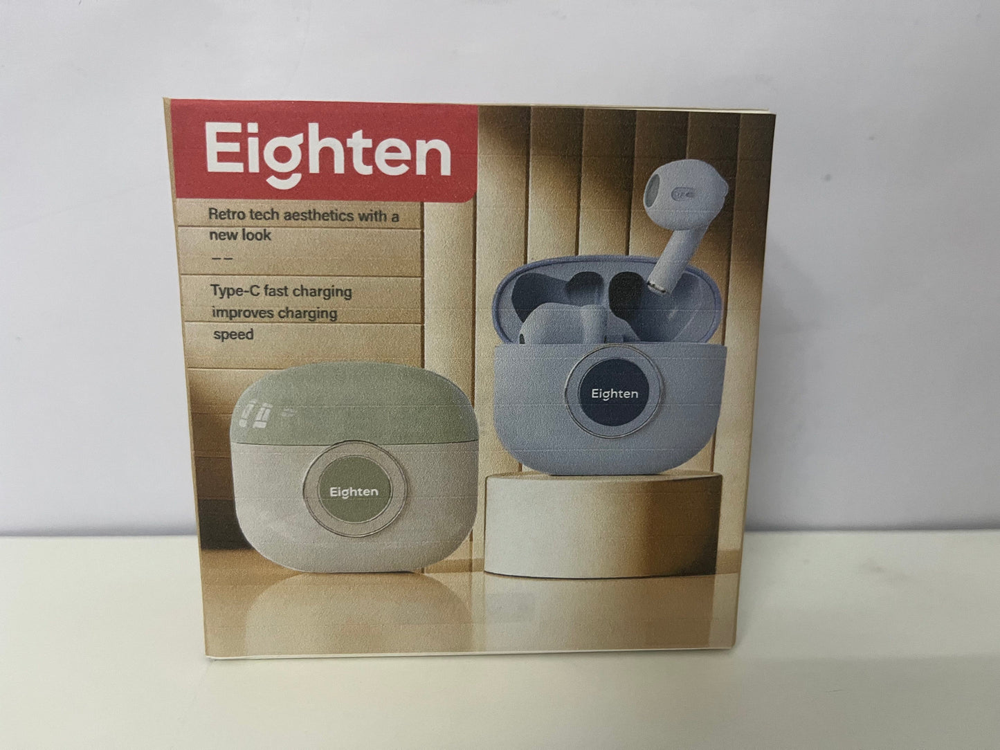 Eighten Retro Tech-Style Wireless Earbuds A Stylish & High-Quality Audio Essential for Commutes & Entertainment