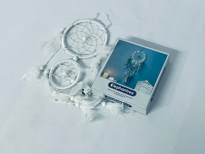 Elephantree White Dream Catcher Wind Chimes Handmade Beaded Dreamcatcher for Car Kids Bed Room Wall Hanging Decoration