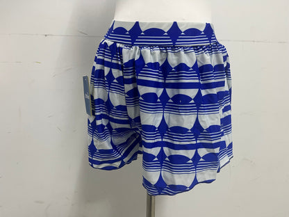 【ElfMount Blue & White Geometric Wide-Leg Shorts】—— Vibrant & Comfortable Bottoms for Casual Styling