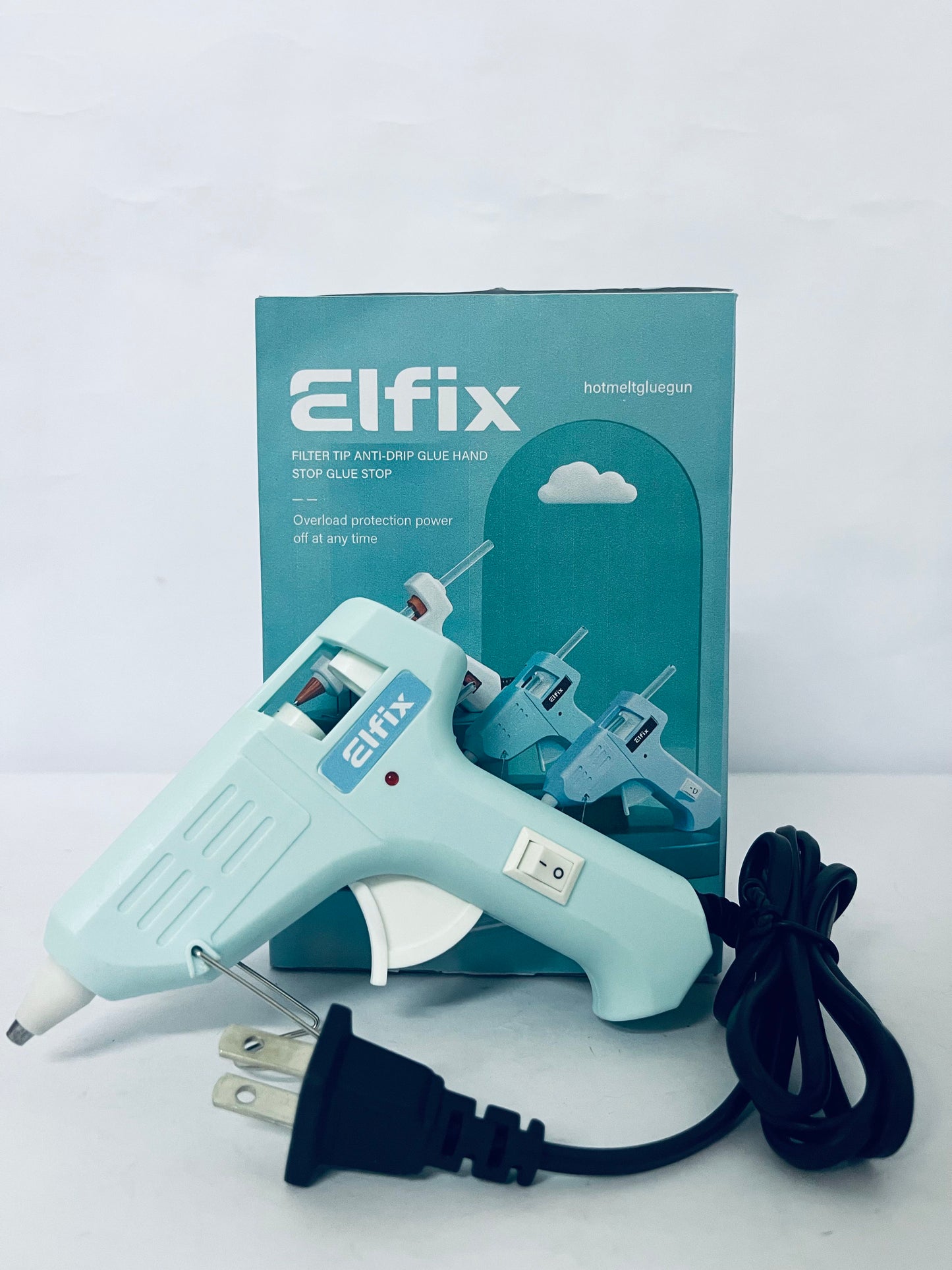 Elfix Hot Melt Glue Gun, Anti-Drip with Overload Protection, Fast Heating for DIY Crafts, Home Repairs, Art Projects