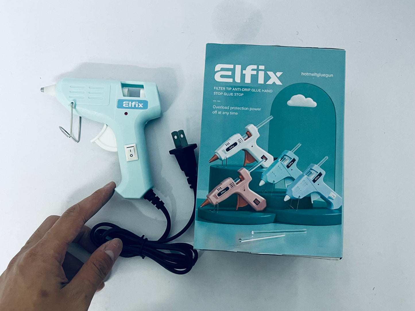 Elfix Hot Melt Glue Gun, Anti-Drip with Overload Protection, Fast Heating for DIY Crafts, Home Repairs, Art Projects