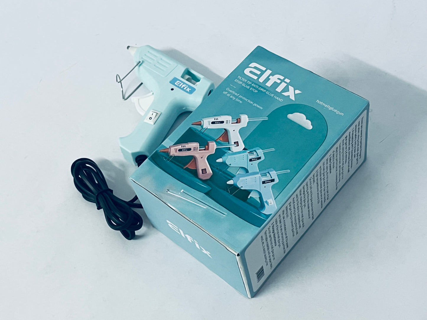 Elfix Hot Melt Glue Gun, Anti-Drip with Overload Protection, Fast Heating for DIY Crafts, Home Repairs, Art Projects