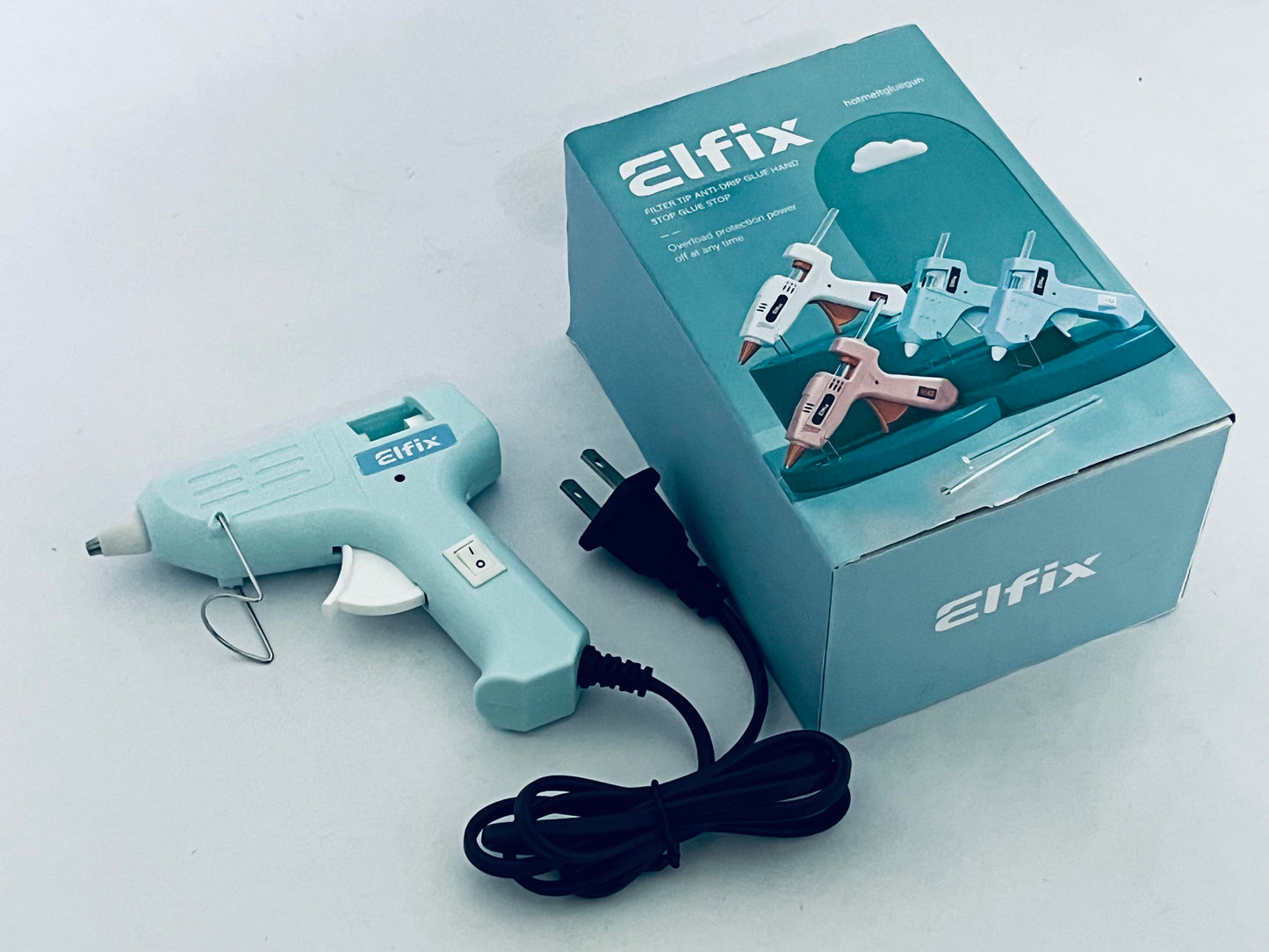 Elfix Hot Melt Glue Gun, Anti-Drip with Overload Protection, Fast Heating for DIY Crafts, Home Repairs, Art Projects