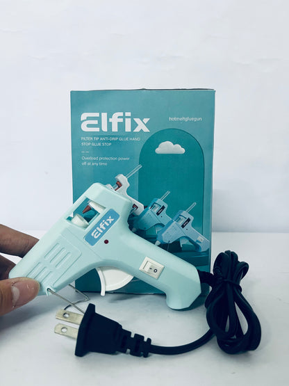 Elfix Hot Melt Glue Gun, Anti-Drip with Overload Protection, Fast Heating for DIY Crafts, Home Repairs, Art Projects