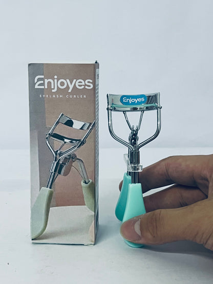 Enjoyes Eyelash Curler - Ergonomic Design for All Eye Shapes, Precision Curl Control, Superior Long- Lasting Curl, Gentle on Lashes, Includes 2PCS Silicone Replacement Pads, Easy to Use (Green)