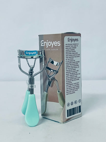 Enjoyes Eyelash Curler - Ergonomic Design for All Eye Shapes, Precision Curl Control, Superior Long- Lasting Curl, Gentle on Lashes, Includes 2PCS Silicone Replacement Pads, Easy to Use (Green)