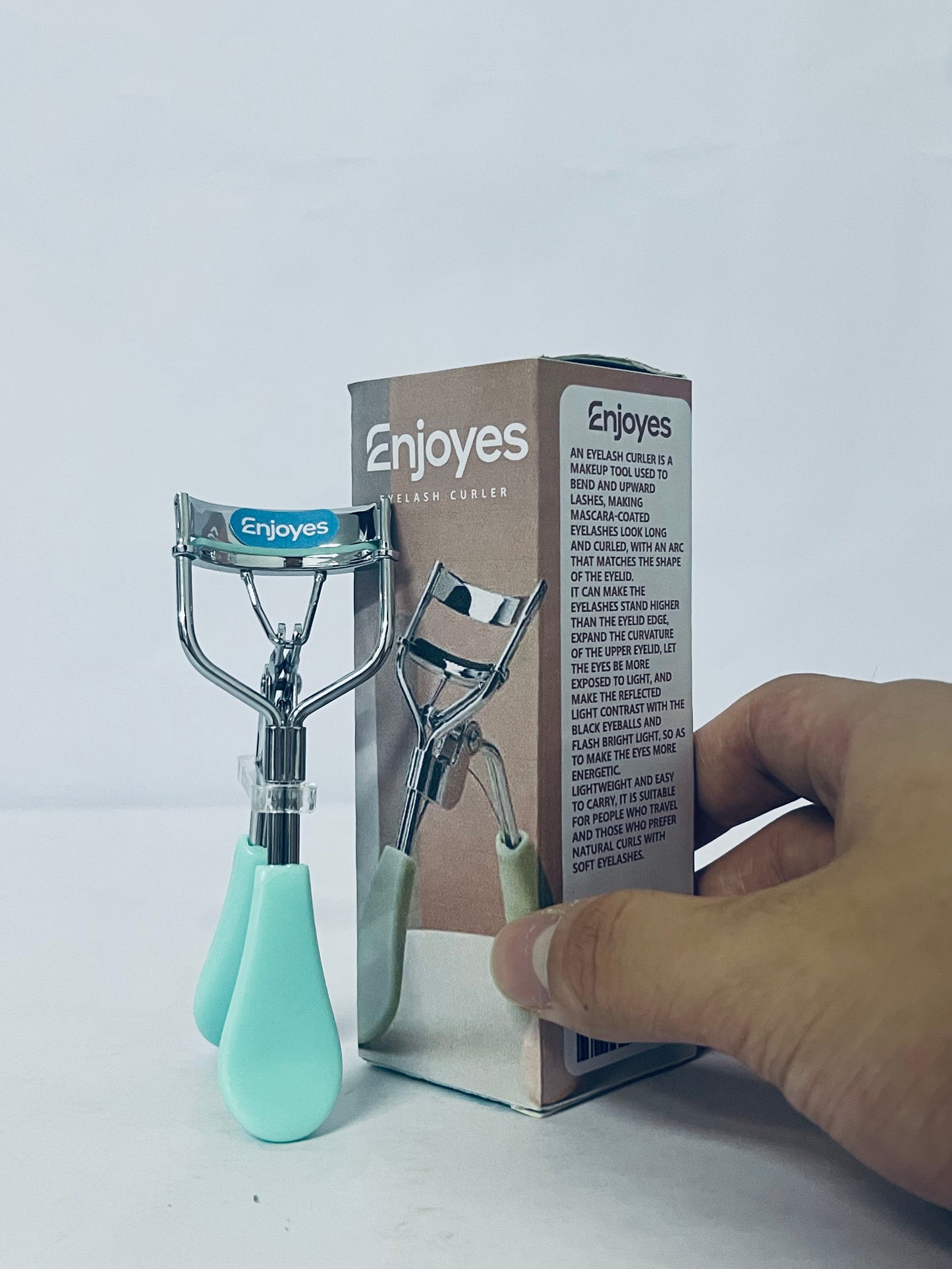 Enjoyes Eyelash Curler - Ergonomic Design for All Eye Shapes, Precision Curl Control, Superior Long- Lasting Curl, Gentle on Lashes, Includes 2PCS Silicone Replacement Pads, Easy to Use (Green)