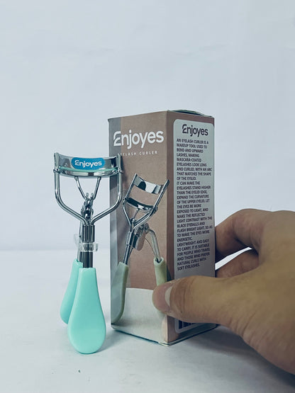Enjoyes Eyelash Curler - Ergonomic Design for All Eye Shapes, Precision Curl Control, Superior Long- Lasting Curl, Gentle on Lashes, Includes 2PCS Silicone Replacement Pads, Easy to Use (Green)