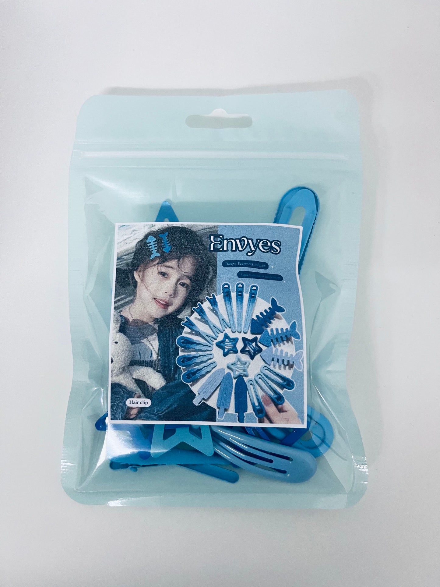 Envyes Haze Blue Hair Clip Set, Multi-Style Star Fishbone Alligator Hair Clips for Women Girls, Cute Hair Accessories for Daily Styling Flyaway Taming Hairstyle DIY