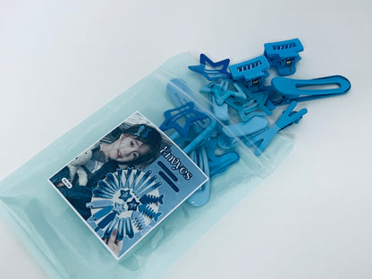 Envyes Haze Blue Hair Clip Set, Multi-Style Star Fishbone Alligator Hair Clips for Women Girls, Cute Hair Accessories for Daily Styling Flyaway Taming Hairstyle DIY