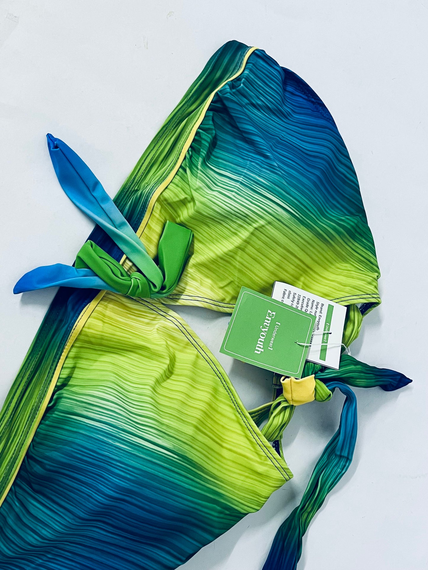 Envyouth Gradient Stripe Tie Side Bikini Top - Stylish & Comfortable Swimwear for Women