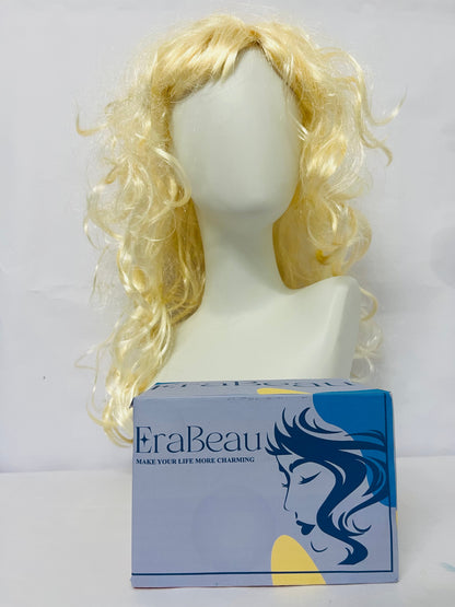 EraBeau Women's Wigs 70s 80s Fashion Singer Wigs Blonde Long Curly Beehive Wigs for Halloween Costume Party Wig