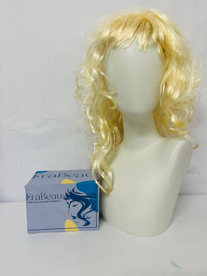 EraBeau Women's Wigs 70s 80s Fashion Singer Wigs Blonde Long Curly Beehive Wigs for Halloween Costume Party Wig