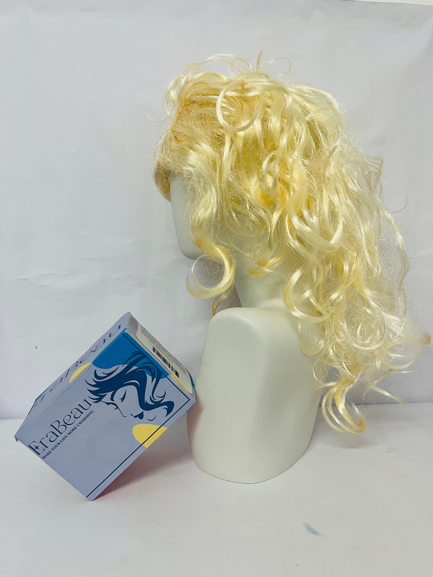 EraBeau Women's Wigs 70s 80s Fashion Singer Wigs Blonde Long Curly Beehive Wigs for Halloween Costume Party Wig