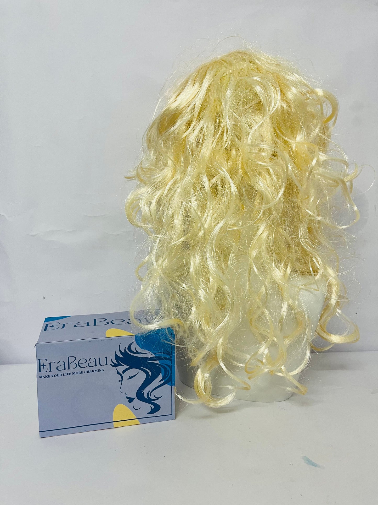 EraBeau Women's Wigs 70s 80s Fashion Singer Wigs Blonde Long Curly Beehive Wigs for Halloween Costume Party Wig