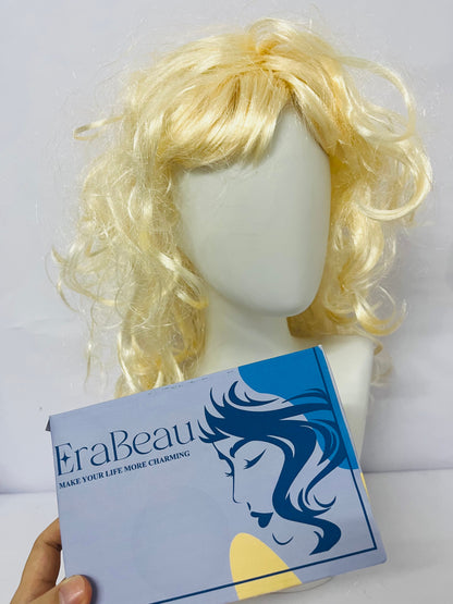 EraBeau Women's Wigs 70s 80s Fashion Singer Wigs Blonde Long Curly Beehive Wigs for Halloween Costume Party Wig