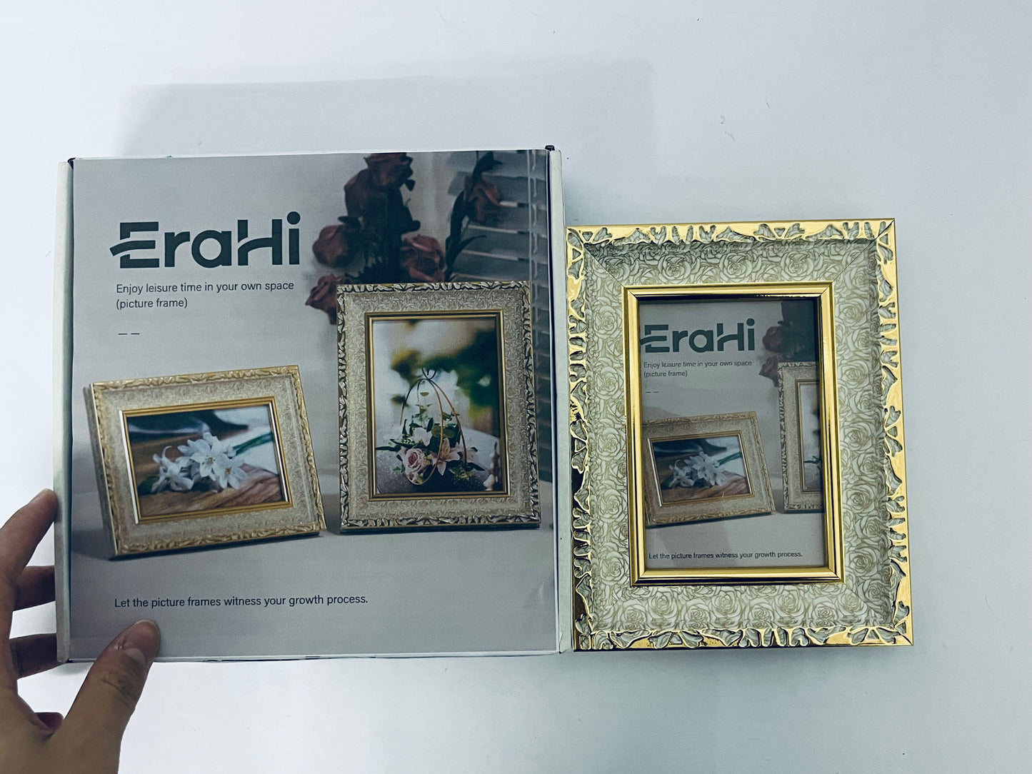EraHi Ornate Wooden Gold Picture Frames for Home Wall Decor