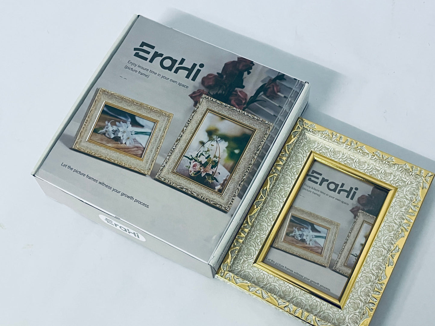 EraHi Ornate Wooden Gold Picture Frames for Home Wall Decor