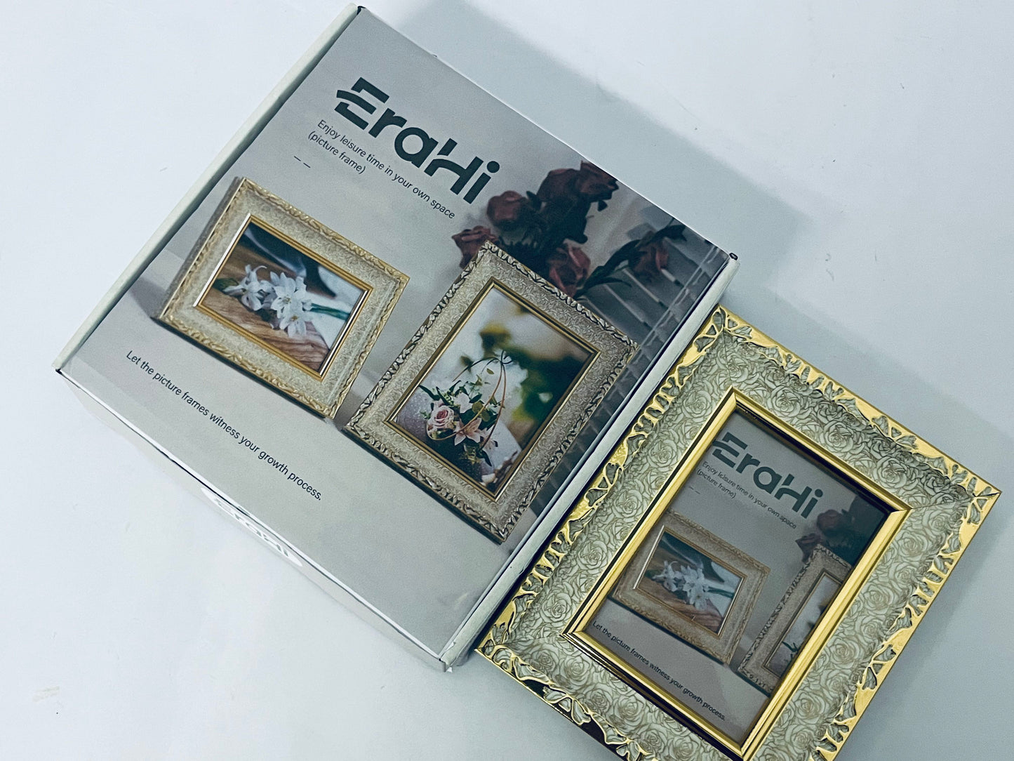 EraHi Ornate Wooden Gold Picture Frames for Home Wall Decor
