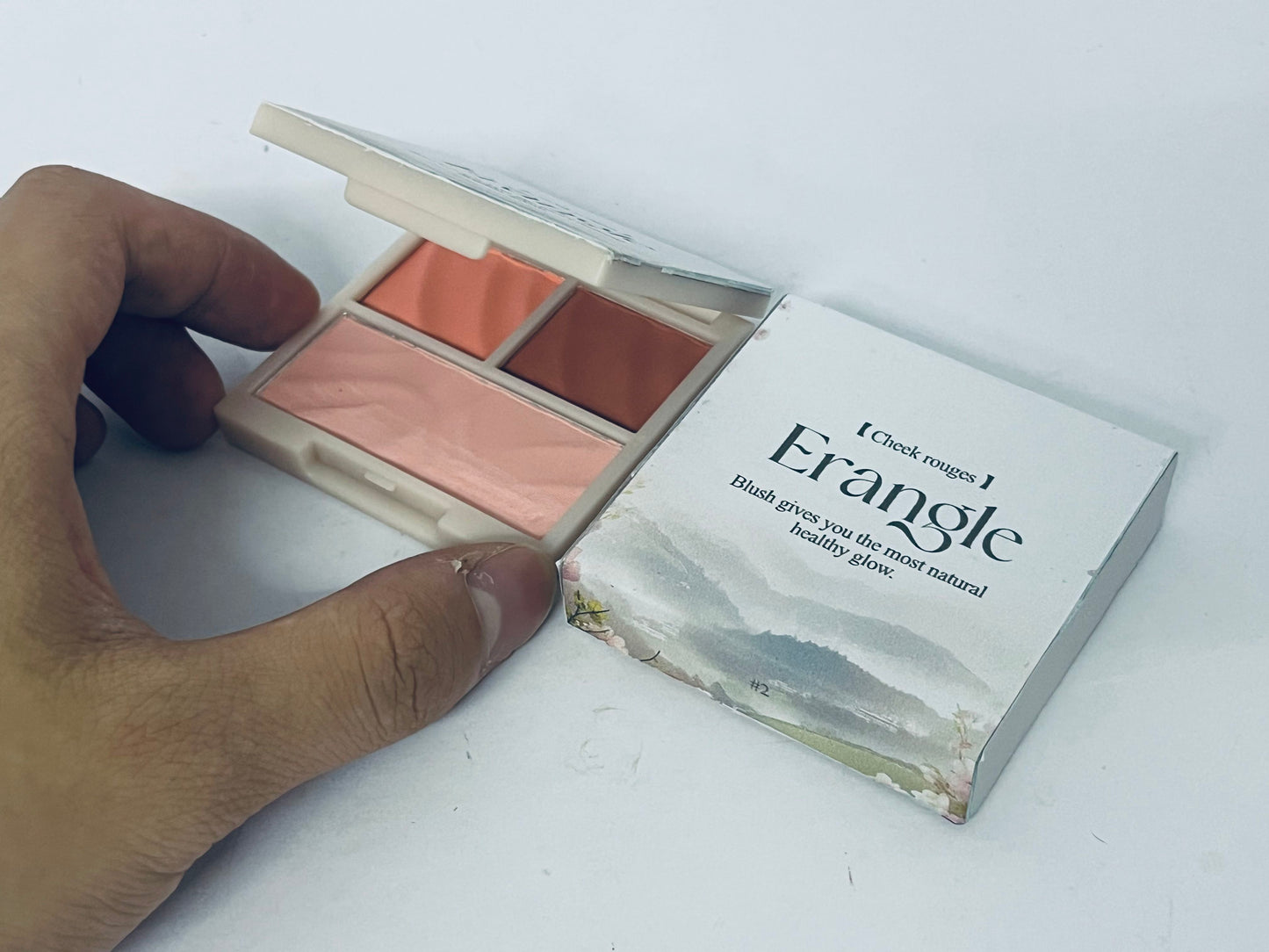 Erangle 3-Color Cream Blush Palette - Blendable Multitone Cheek Tint for Natural Healthy Glow, Buildable Pigment