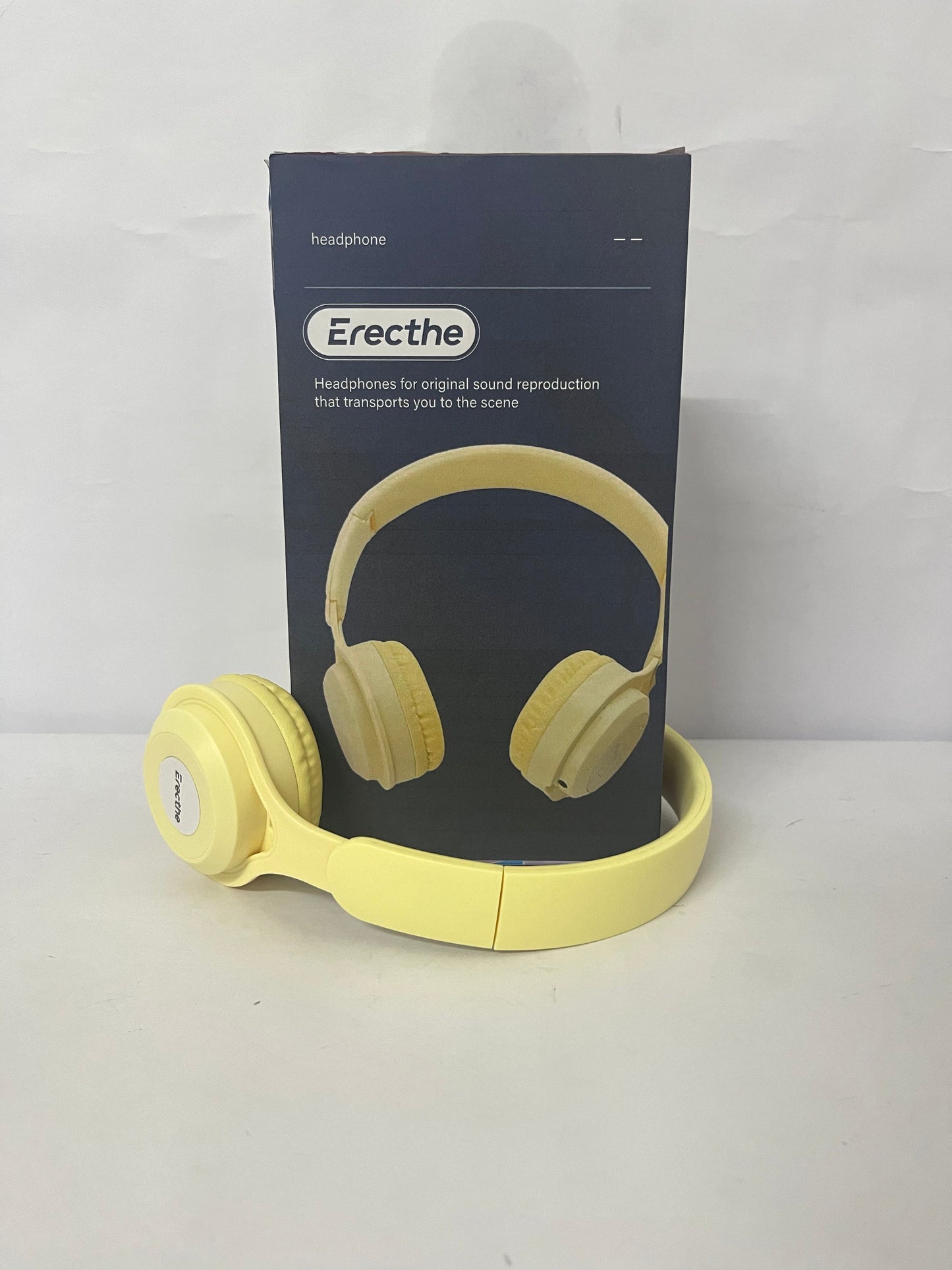 Erecthe Upgraded Hybrid Noise Cancelling Headphones with Transparent Modes Wireless Bluetooth with Mic Deep Bass Soft-Earpads Hi-Fi Audio Comfortable Fit Long Playtime for Home Office Travel Over Ear Yellow