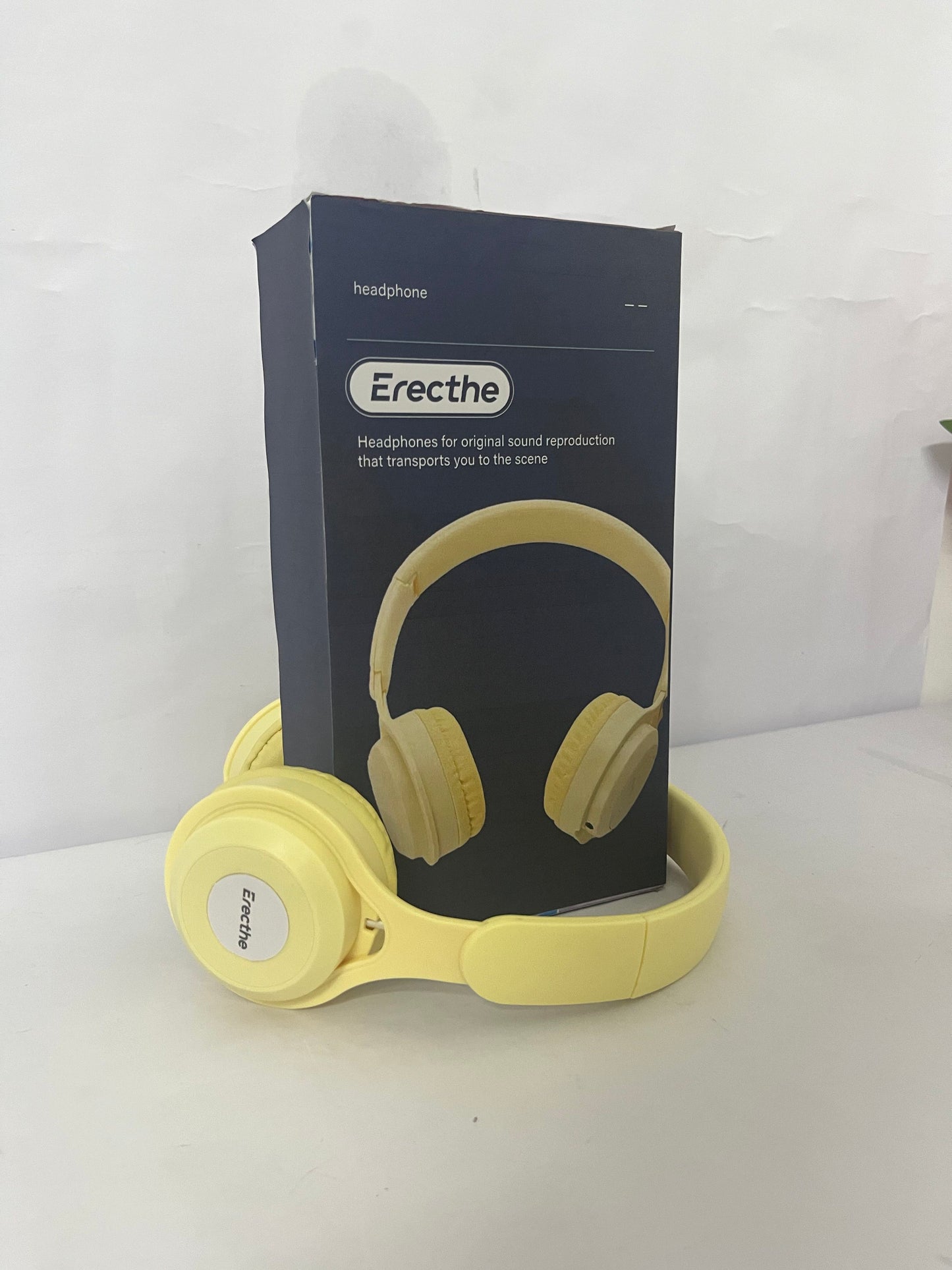 Erecthe Upgraded Hybrid Noise Cancelling Headphones with Transparent Modes Wireless Bluetooth with Mic Deep Bass Soft-Earpads Hi-Fi Audio Comfortable Fit Long Playtime for Home Office Travel Over Ear Yellow