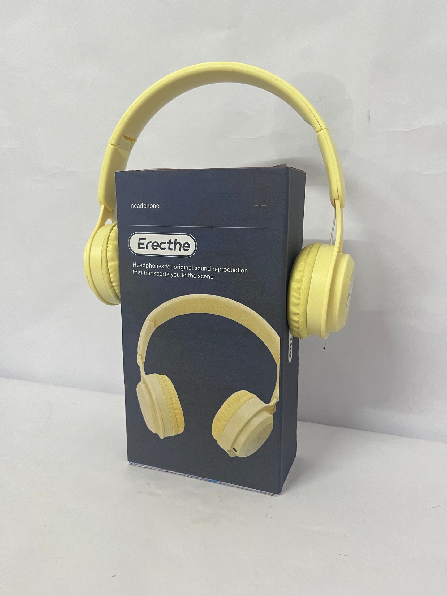 Erecthe Upgraded Hybrid Noise Cancelling Headphones with Transparent Modes Wireless Bluetooth with Mic Deep Bass Soft-Earpads Hi-Fi Audio Comfortable Fit Long Playtime for Home Office Travel Over Ear Yellow