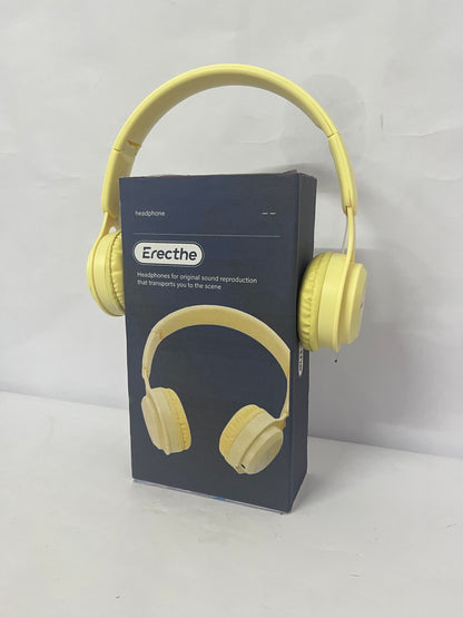 Erecthe Upgraded Hybrid Noise Cancelling Headphones with Transparent Modes Wireless Bluetooth with Mic Deep Bass Soft-Earpads Hi-Fi Audio Comfortable Fit Long Playtime for Home Office Travel Over Ear Yellow