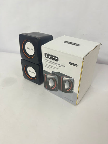 Erecthe Computer Speaker, 3.5mm USB Stereo Desktop Laptop PC Speaker, Black, 175g, Binaural, Touch Control, Limited