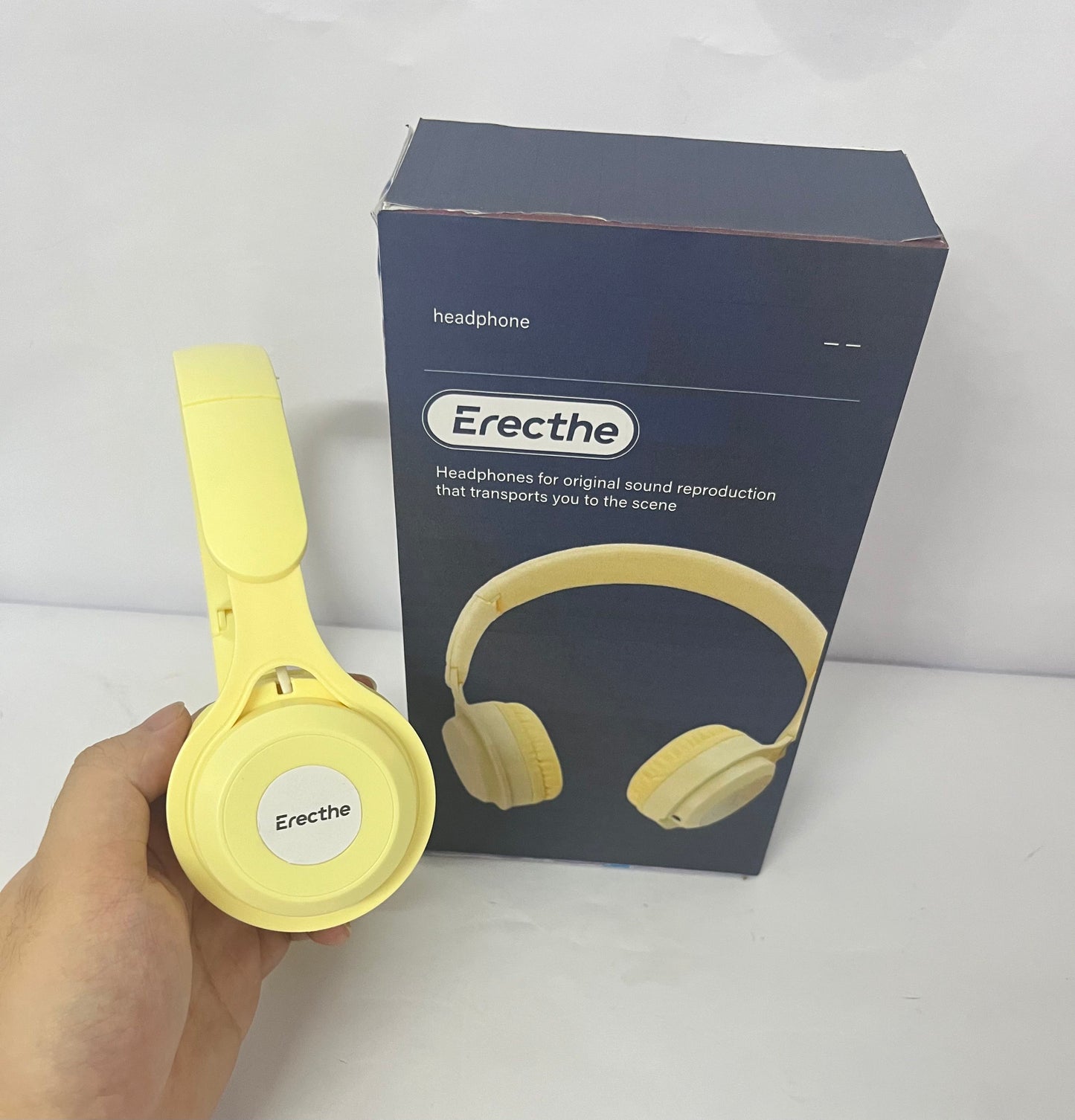 Erecthe Upgraded Hybrid Noise Cancelling Headphones with Transparent Modes Wireless Bluetooth with Mic Deep Bass Soft-Earpads Hi-Fi Audio Comfortable Fit Long Playtime for Home Office Travel Over Ear Yellow